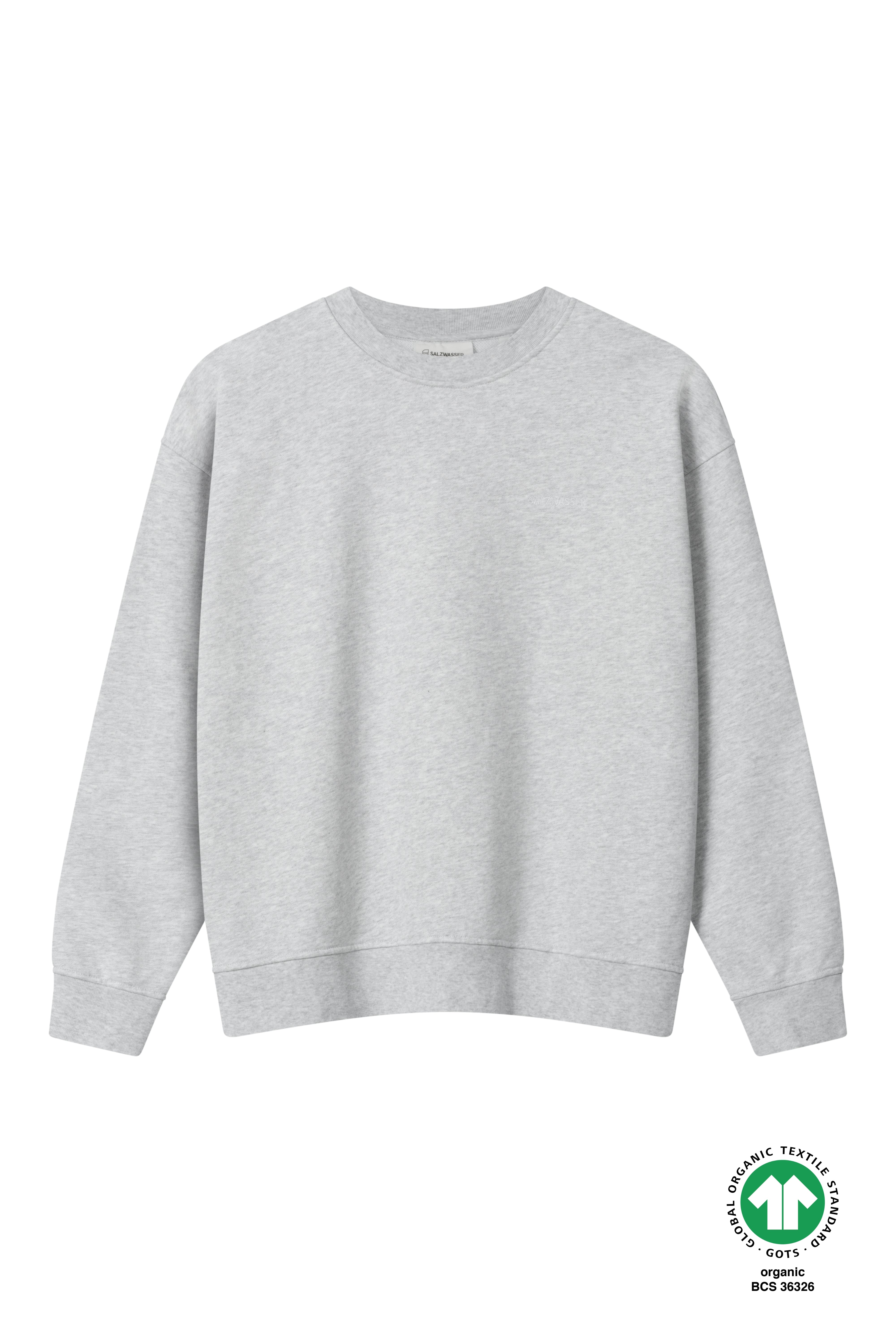 Damen Crewneck Sweater Hellgrau aus Bio-Baumwolle GOTS