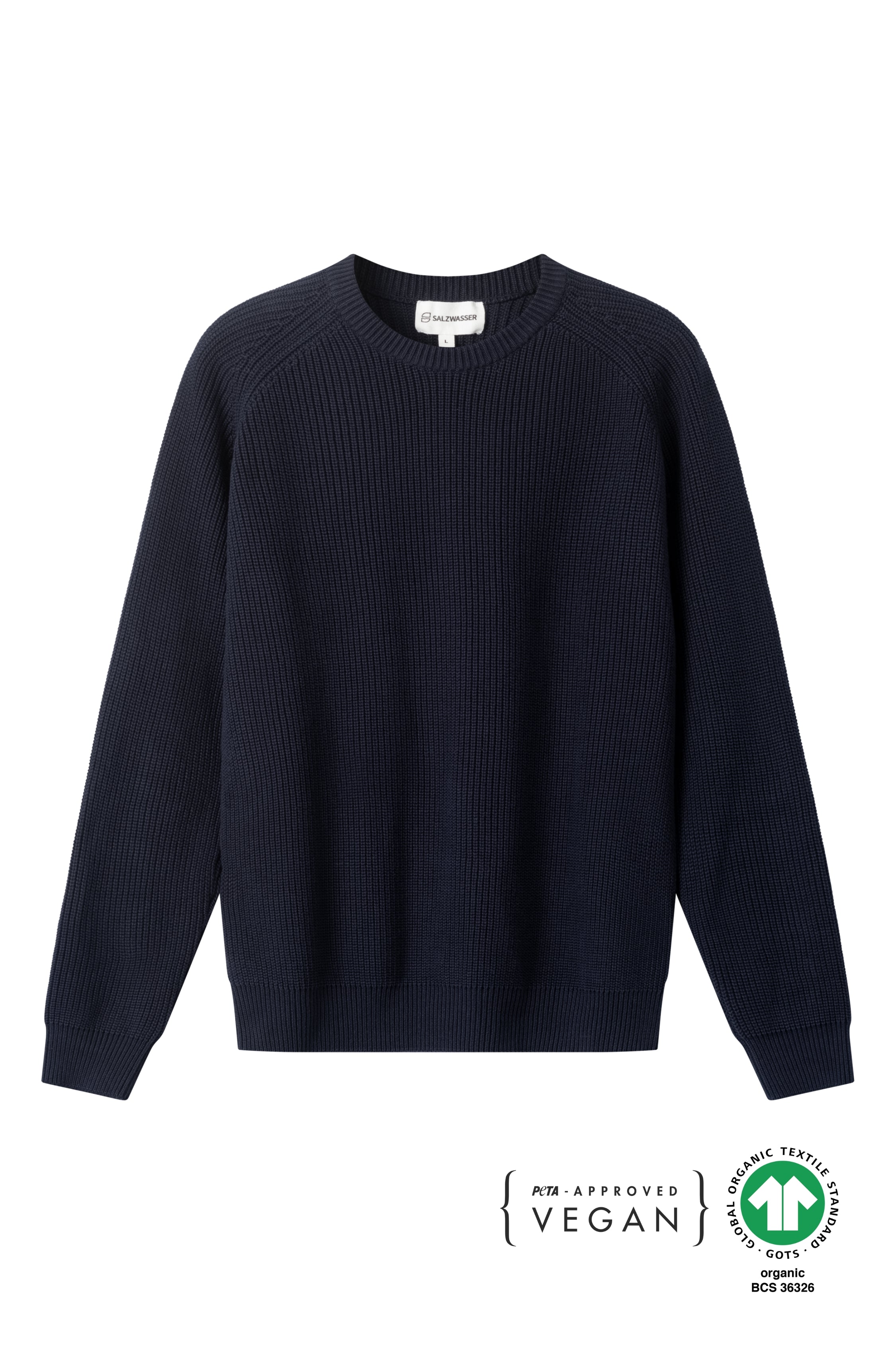 Unisex Baumwoll Strickpullover in Dunkelblau in bester Qualität von SALZWASSER