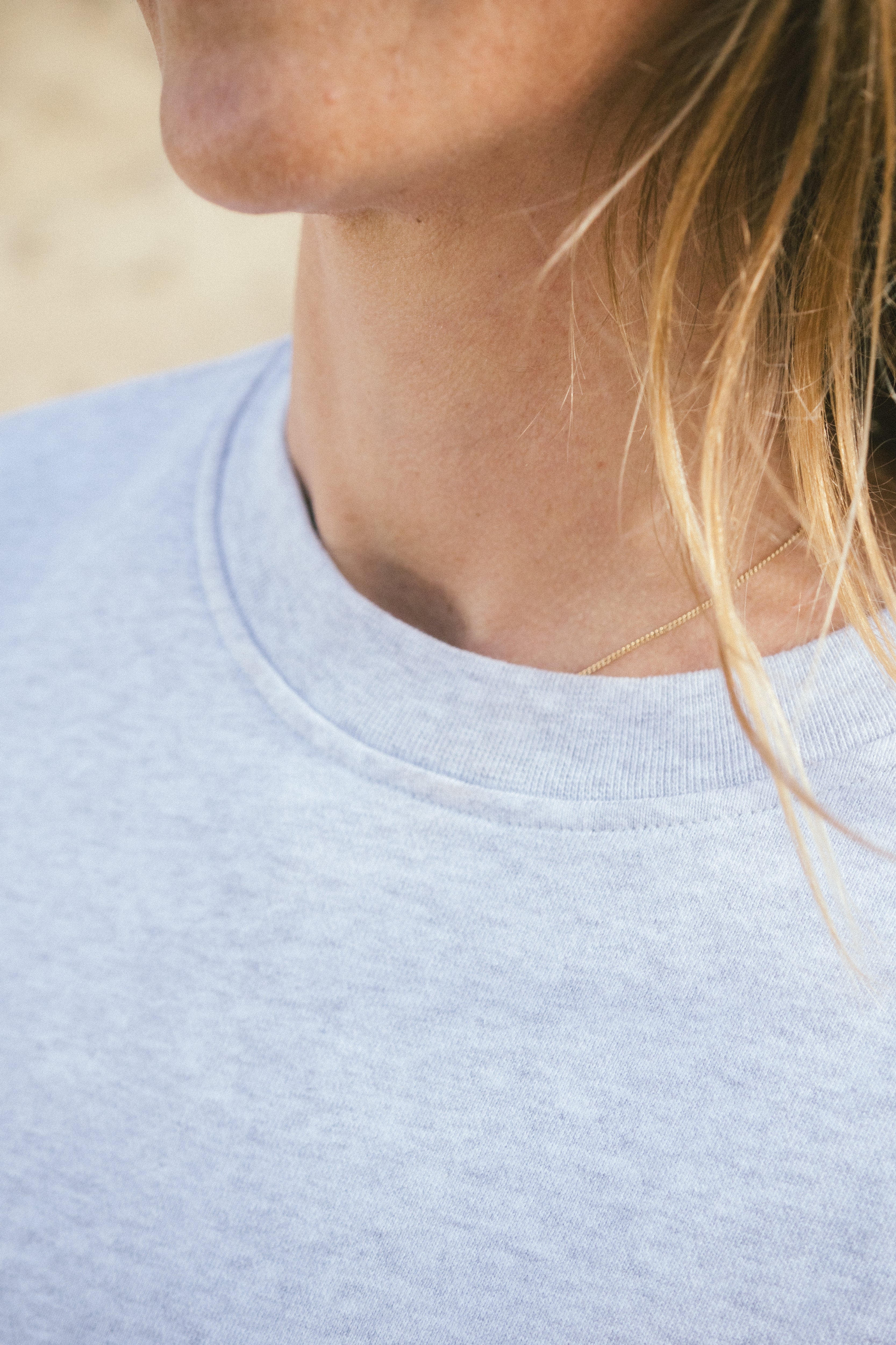 Rundhals Sweater Hellgrau für Damen von SALZWASSER aus Bio Baumwolle