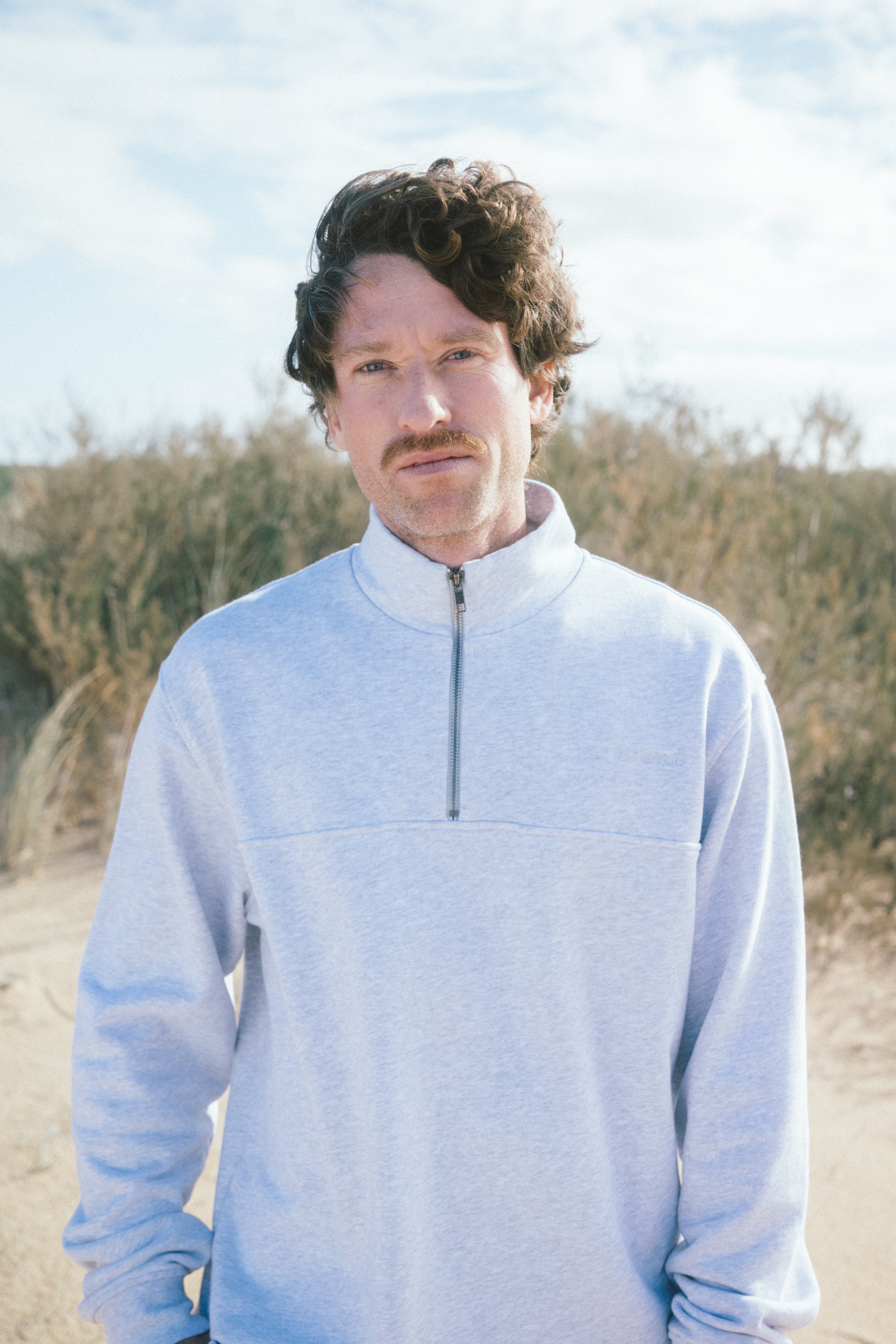 Half Zip Sweater nachhaltig in Hellgrau von SALZWASSER