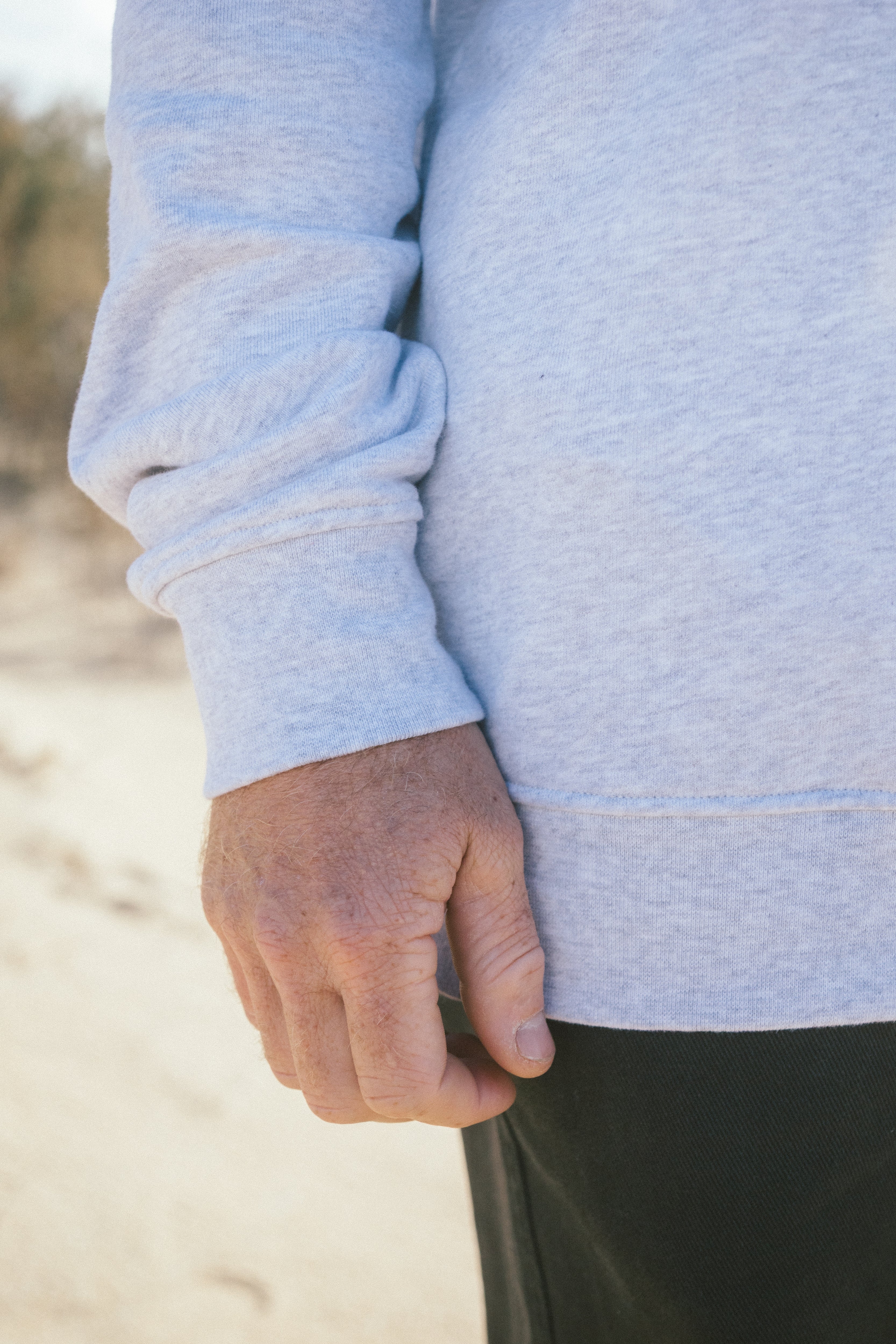 Hellgrau melierter Half Zip Sweater Unisex aus Europa