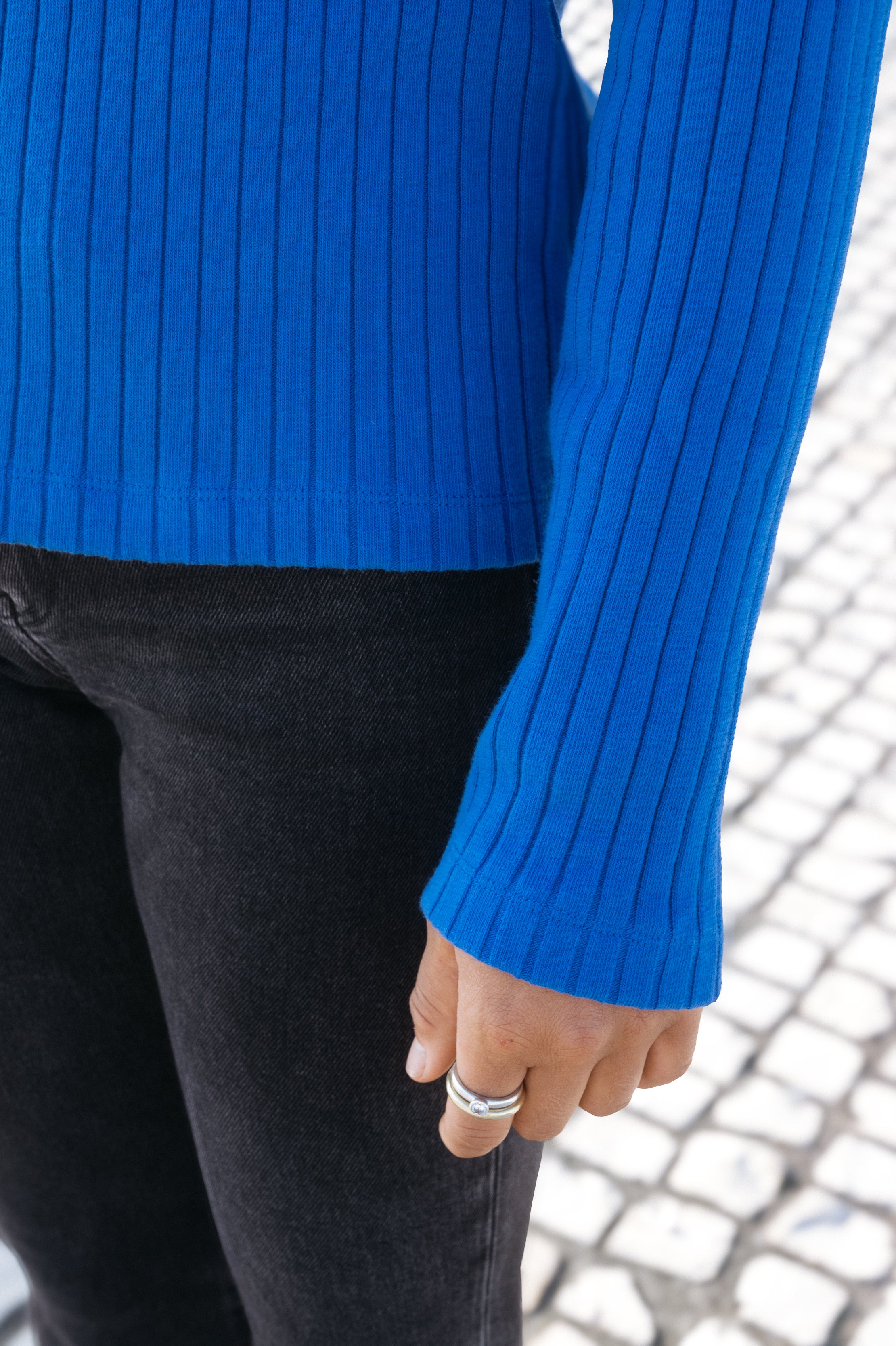 Rib Longsleeve Damen in Königsblau von SALZWASSER