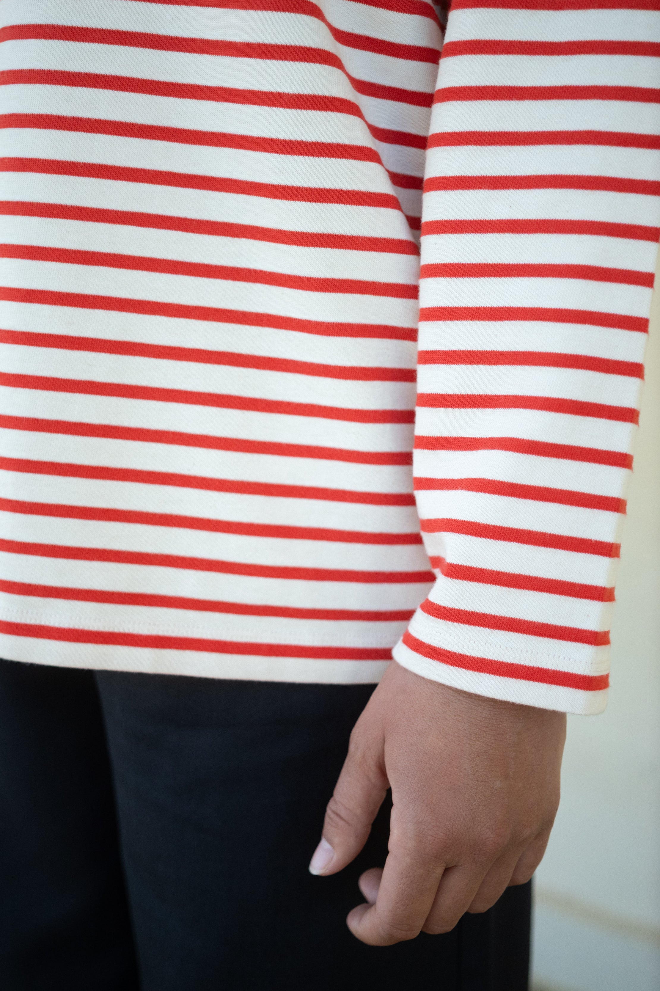 Damen Longsleeve mit langen Ärmeln rot gestreift maritim