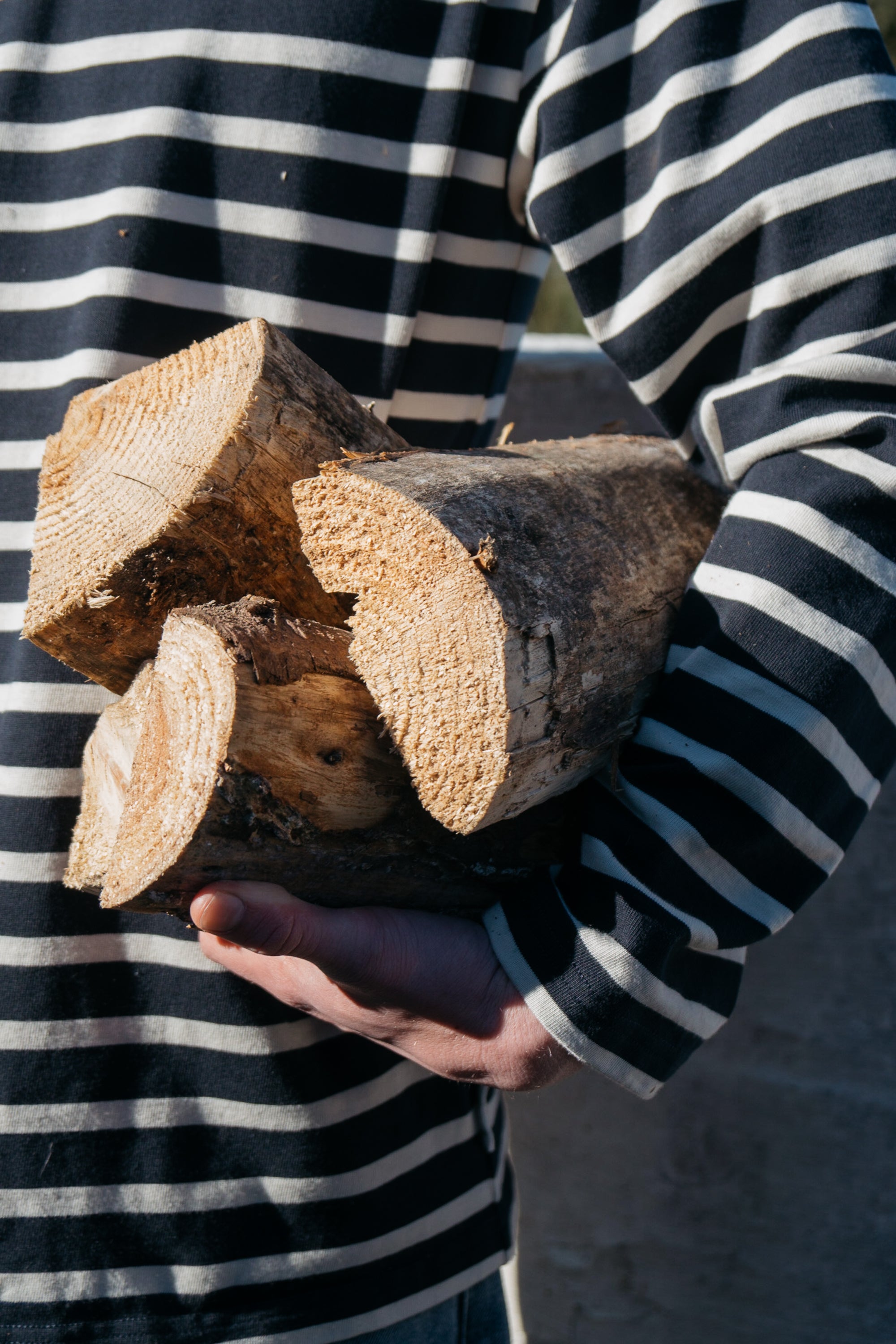 Herren Longsleeve von SALZWASSER in naturweiß-marine mit Streifen