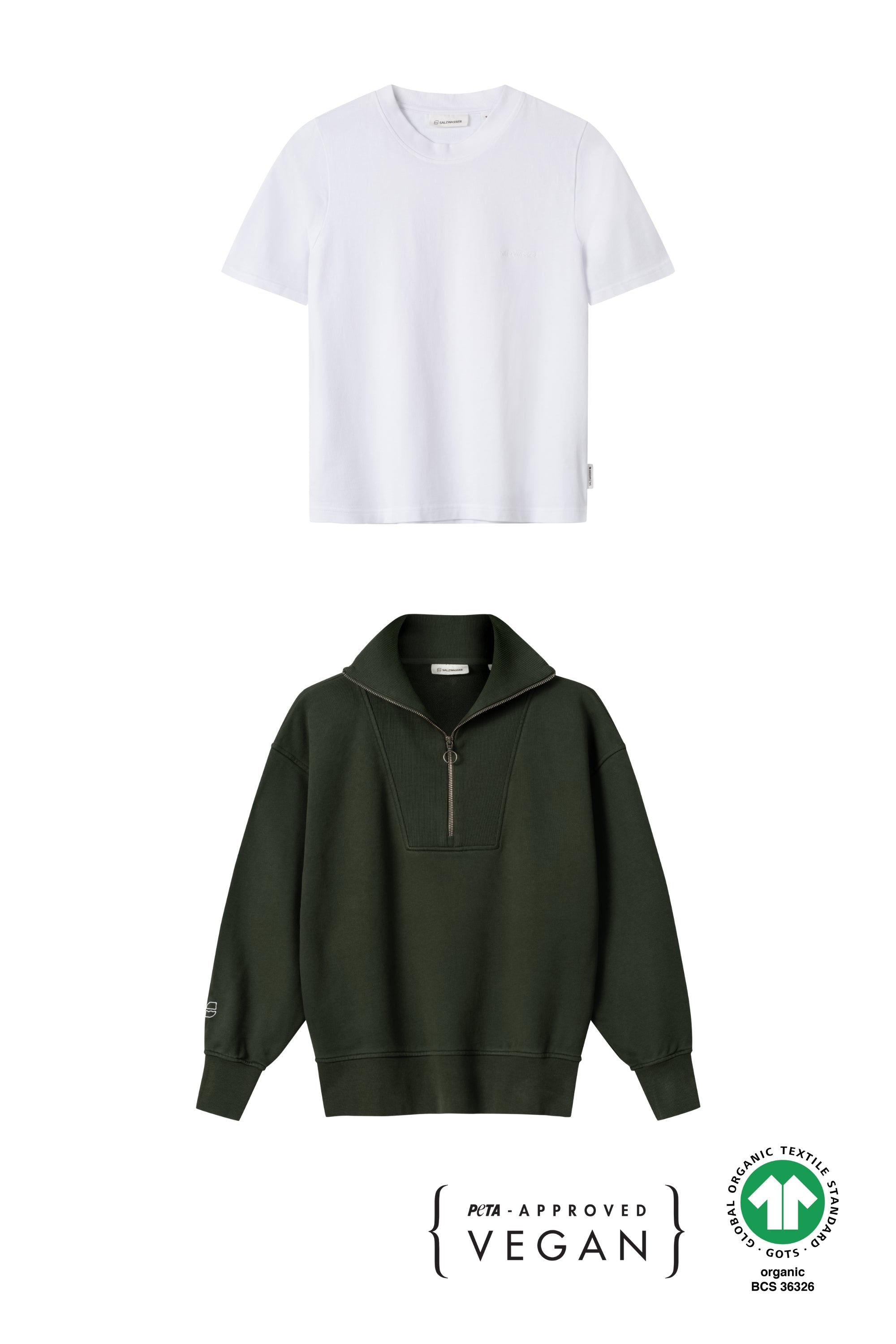 Half-Zip Sweater Brit + Heavy T-Shirt Jonna