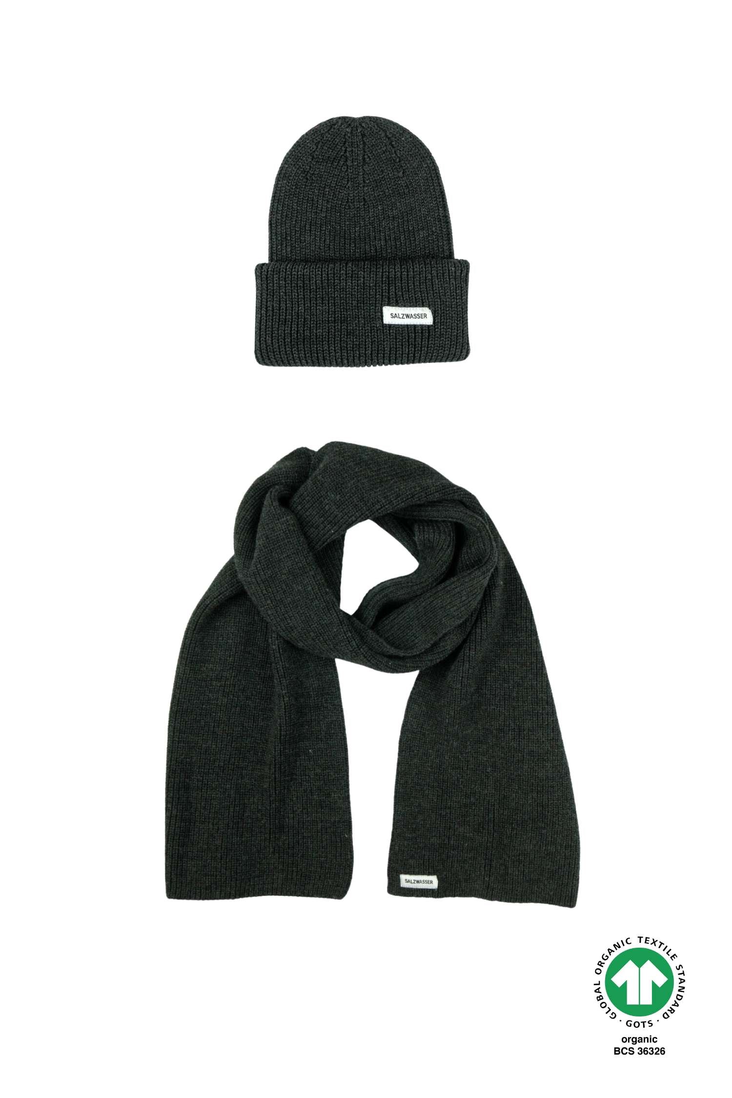 Set: Schal Vind Anthrazit + 1x Mütze Anthrazit