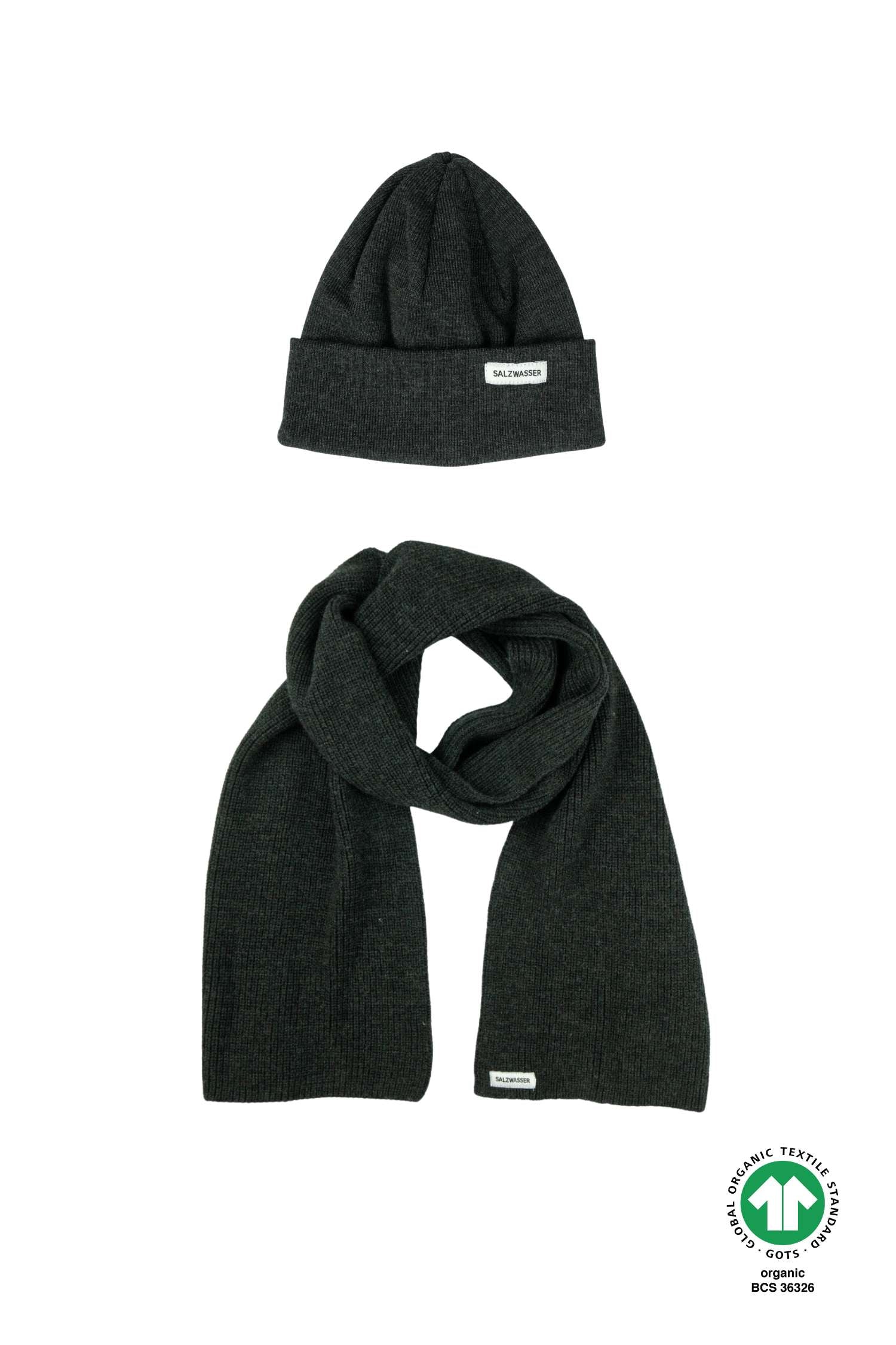 Set: Schal Vind Anthrazit + 1x Mütze Anthrazit