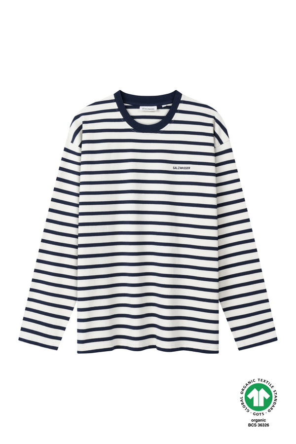 blau gestreiftes Longsleeves aus Bio-Baumwolle von SALZWASSER