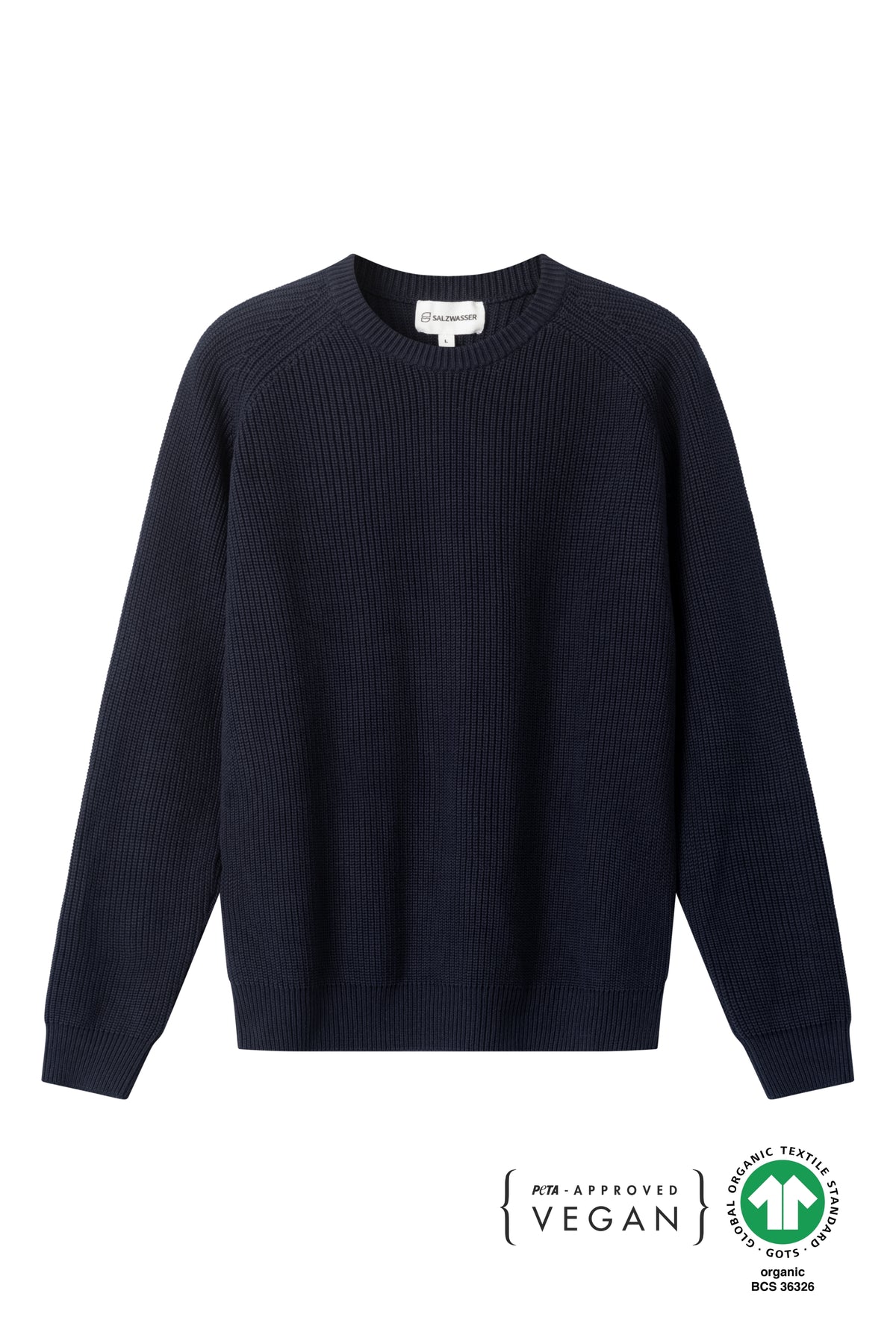 Unisex Baumwoll Strickpullover in Dunkelblau in bester Qualität von SALZWASSER
