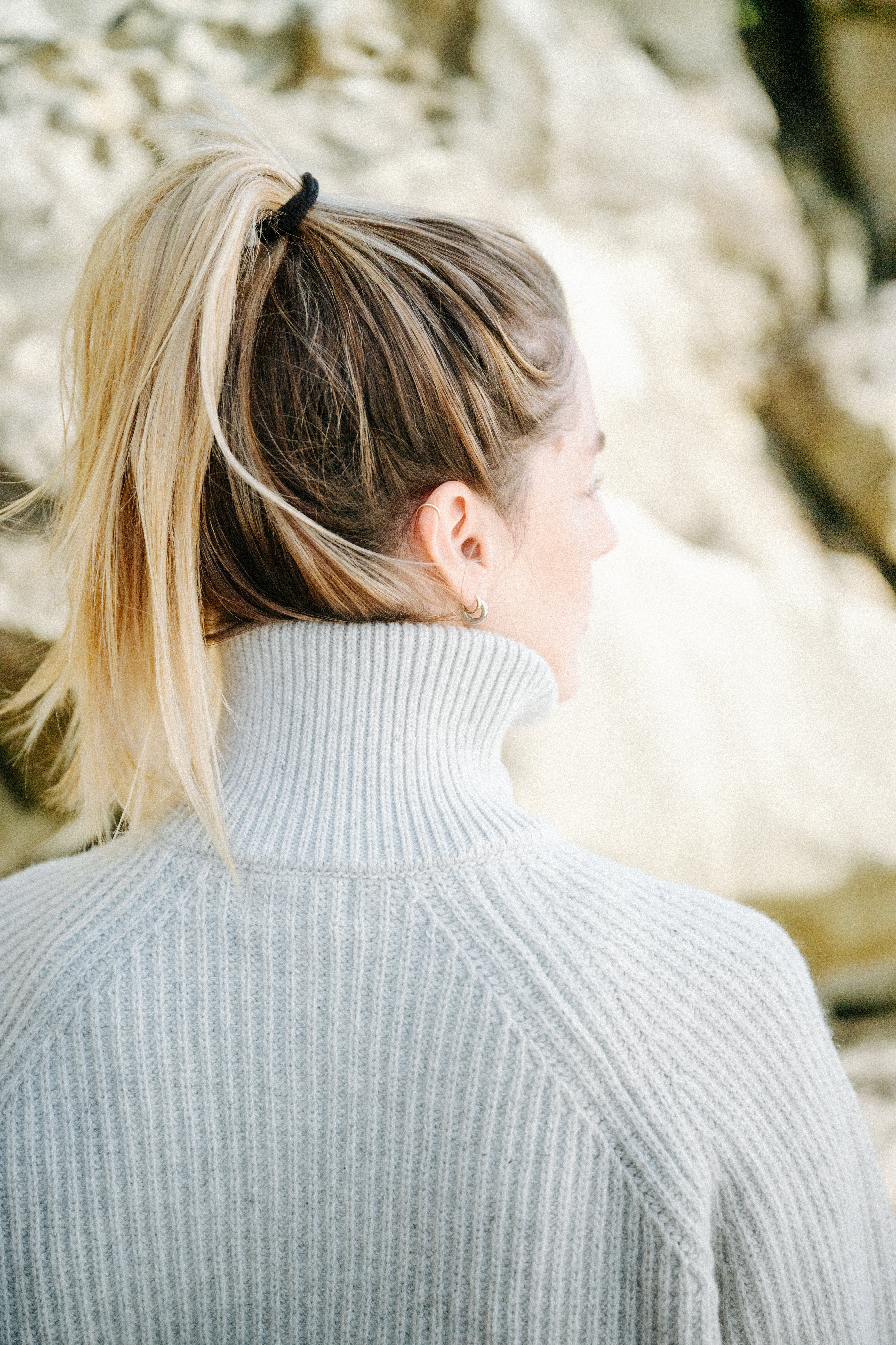 Troyer aus Merino Wolle in Hellgrau für Damen