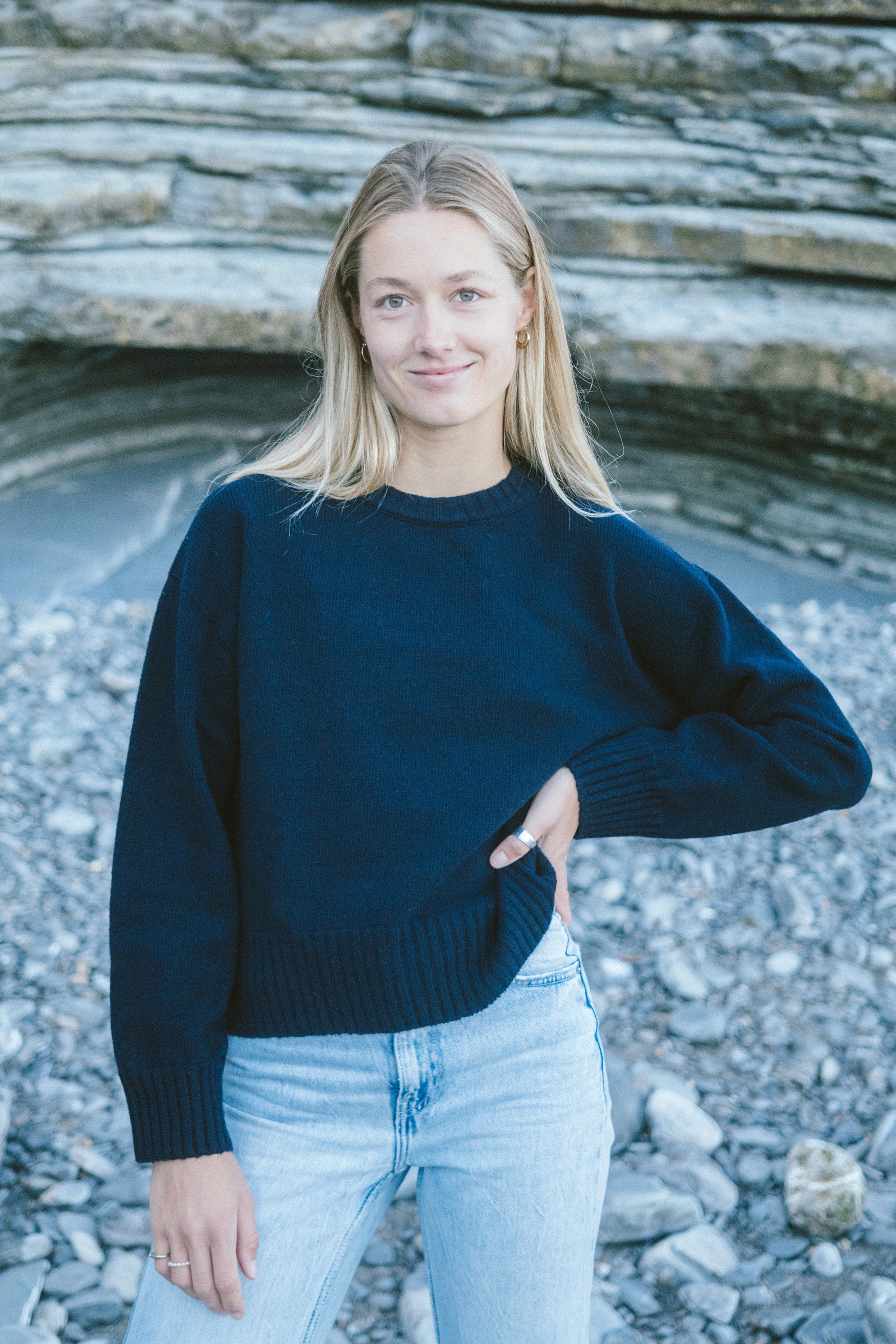 Wollpullover Vale Dunkelblau