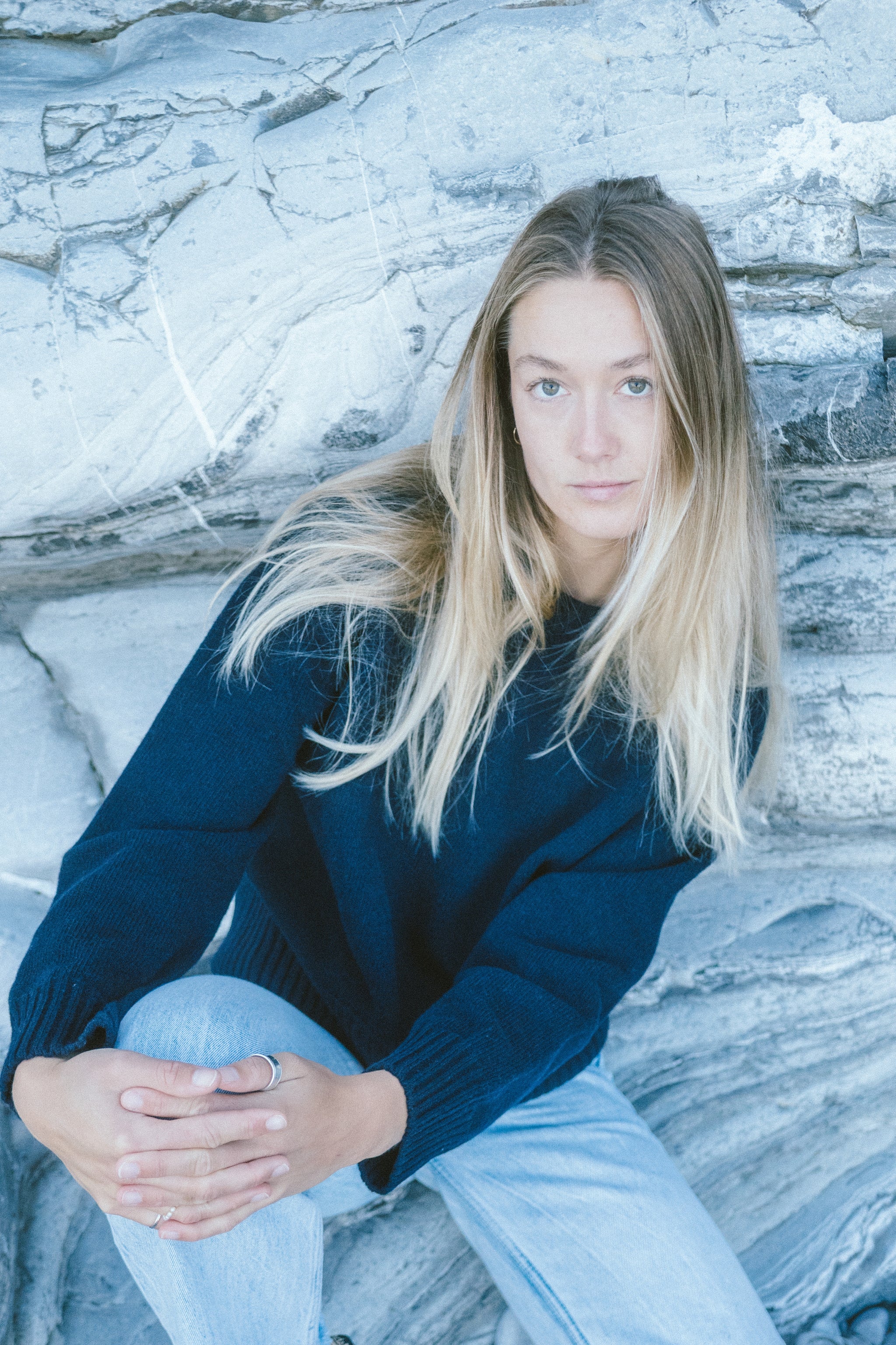 Wollpullover Vale Dunkelblau