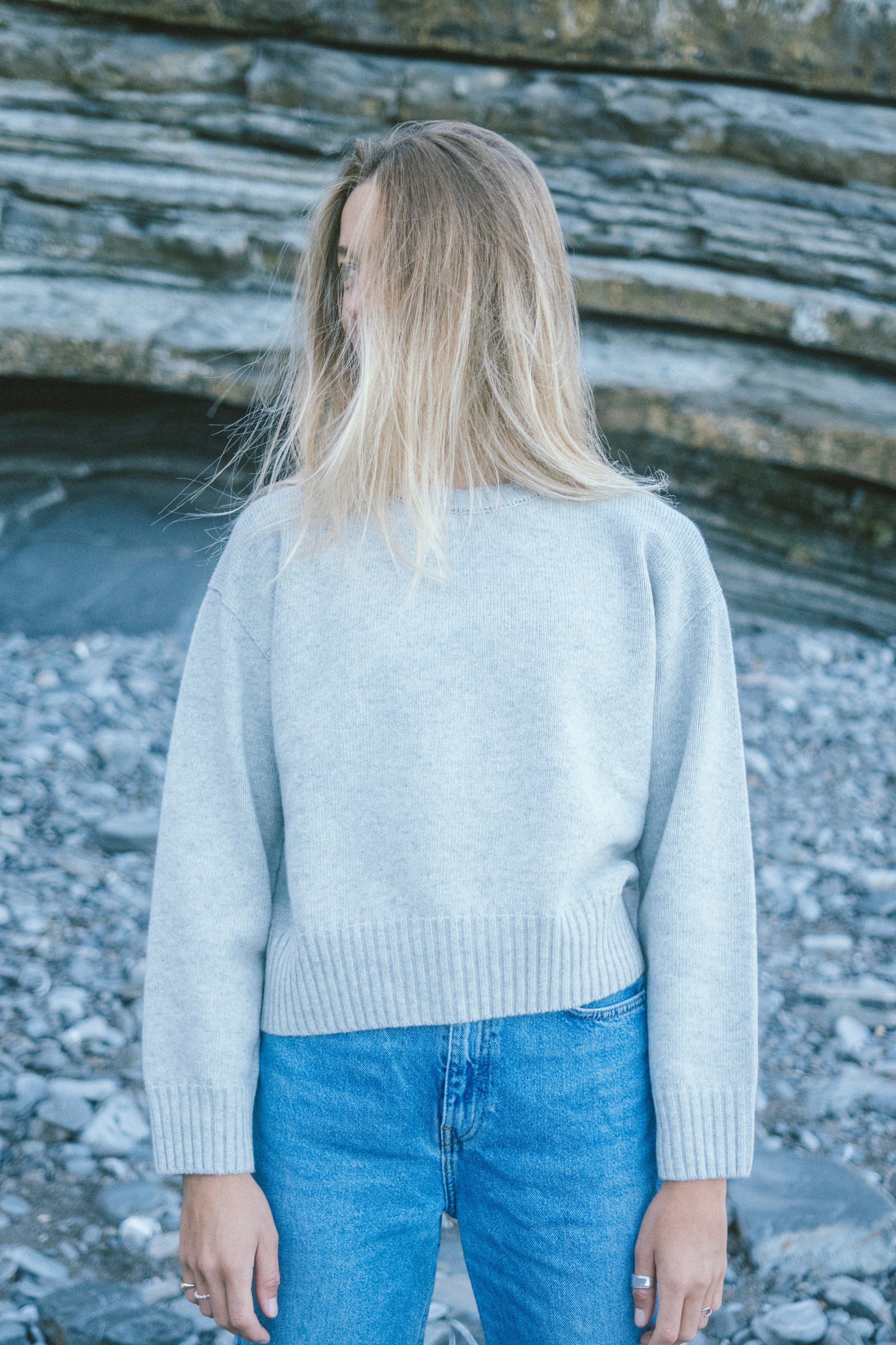 Wollpullover Vale Grau-meliert