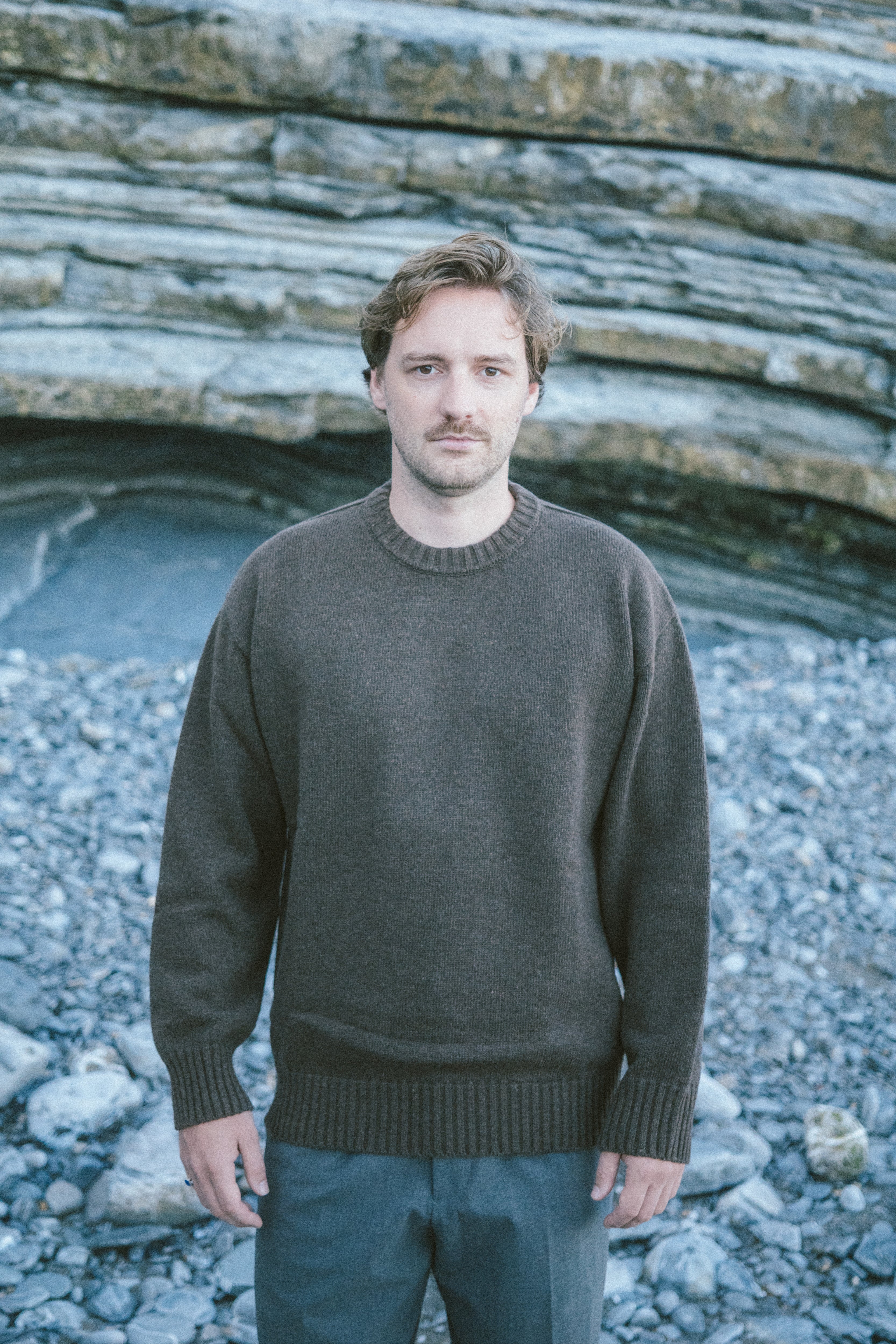 Herren Wollpullover aus Merinowolle in Braun von SALZWASSER