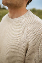 Naturweiße Raglan Strickpullover in bester Qualität von SALZWASSER