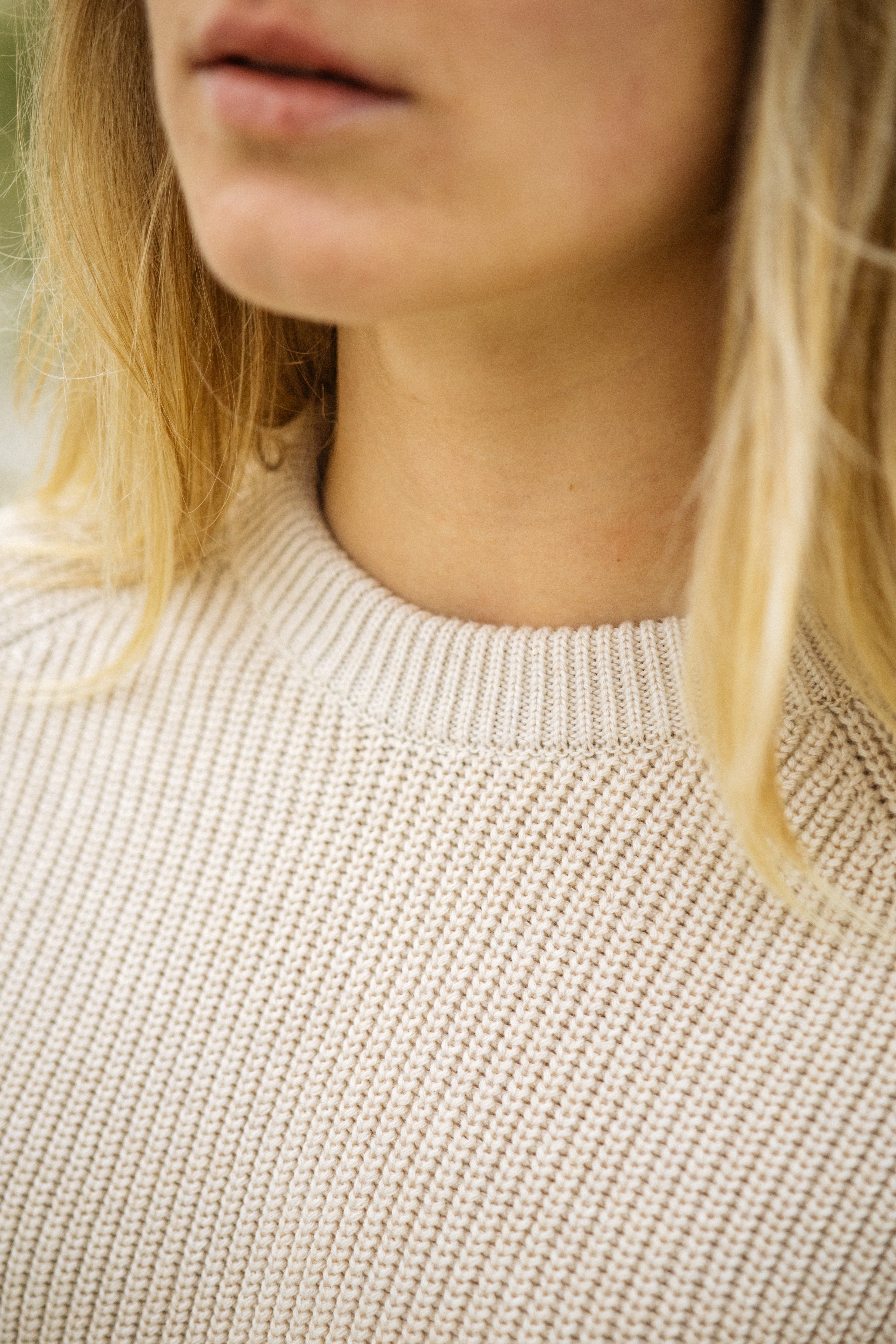 Unisex Strickpullover mit Raglan in Beige von SALZWASSER