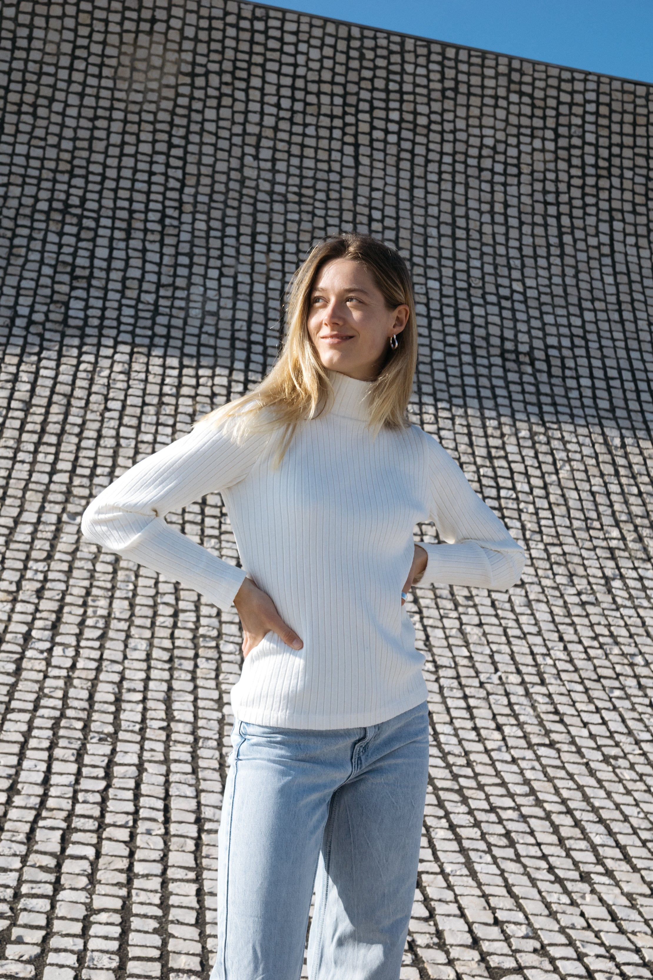 Rib Longsleeve Weiß in bester Qualität von SALZWASSER