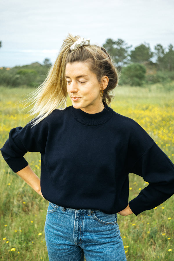 SALZWASSER Strickpullover in klassischem Navy