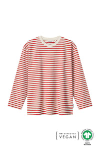 Longsleeve Stina naturweiß-rot