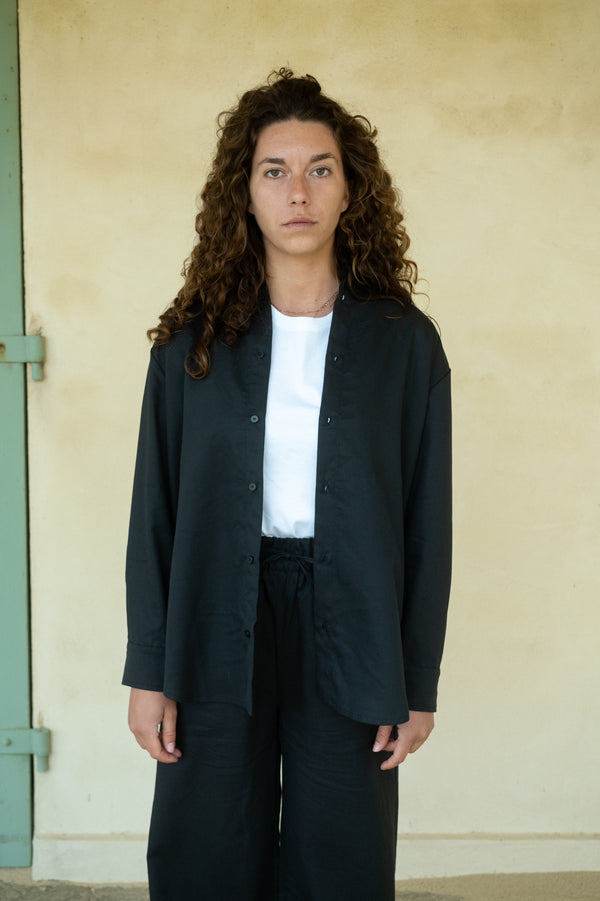 Leinen-Mix Hemd Brisa Dunkelblau