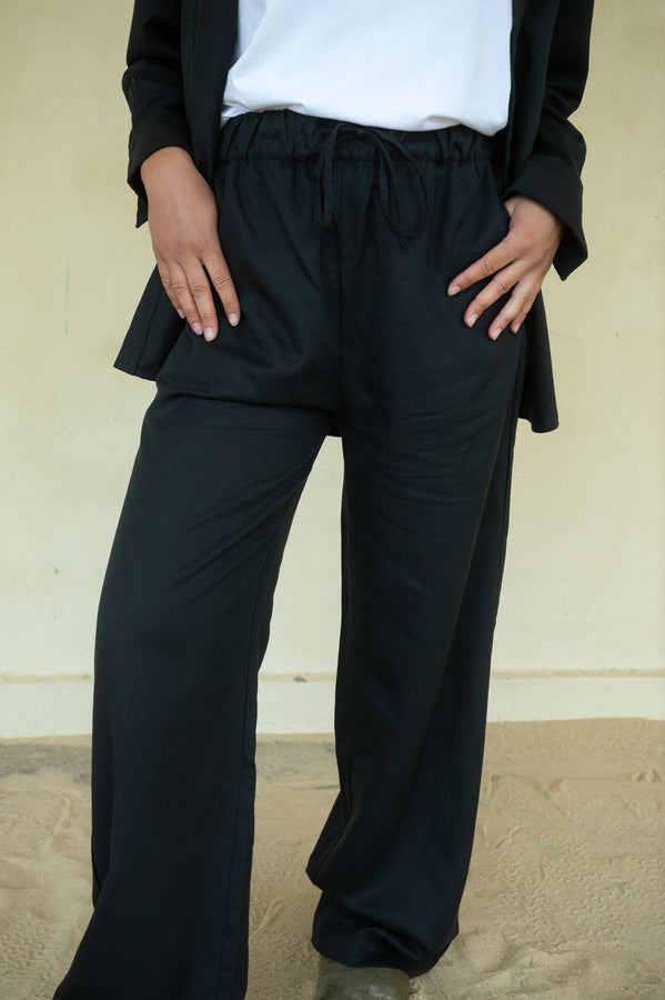 Leinen-Mix Longpants Alba Dunkelblau