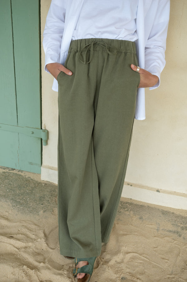 Leinen-Mix Longpants Alba Olive