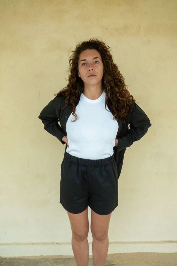 Leinen-Mix Shorts Luma Dunkelblau