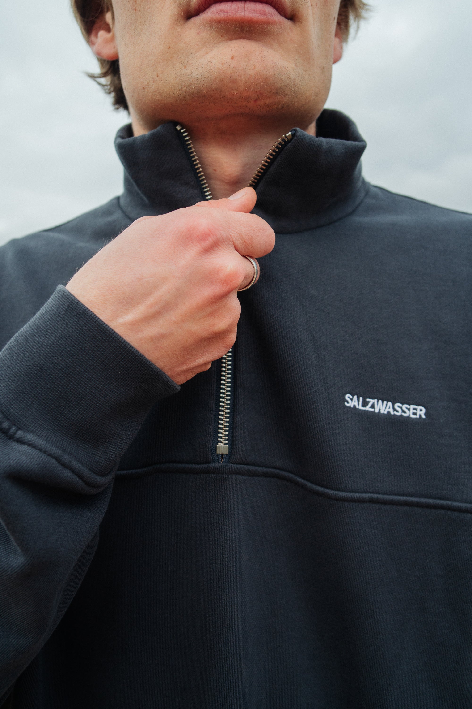 Zip Sweater für Herren in Dunkelblau von SALZWASSER _men _women