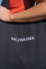 Große Strandtasche in Dunkelblau mit hochwertigem SALZWASSER-Stick