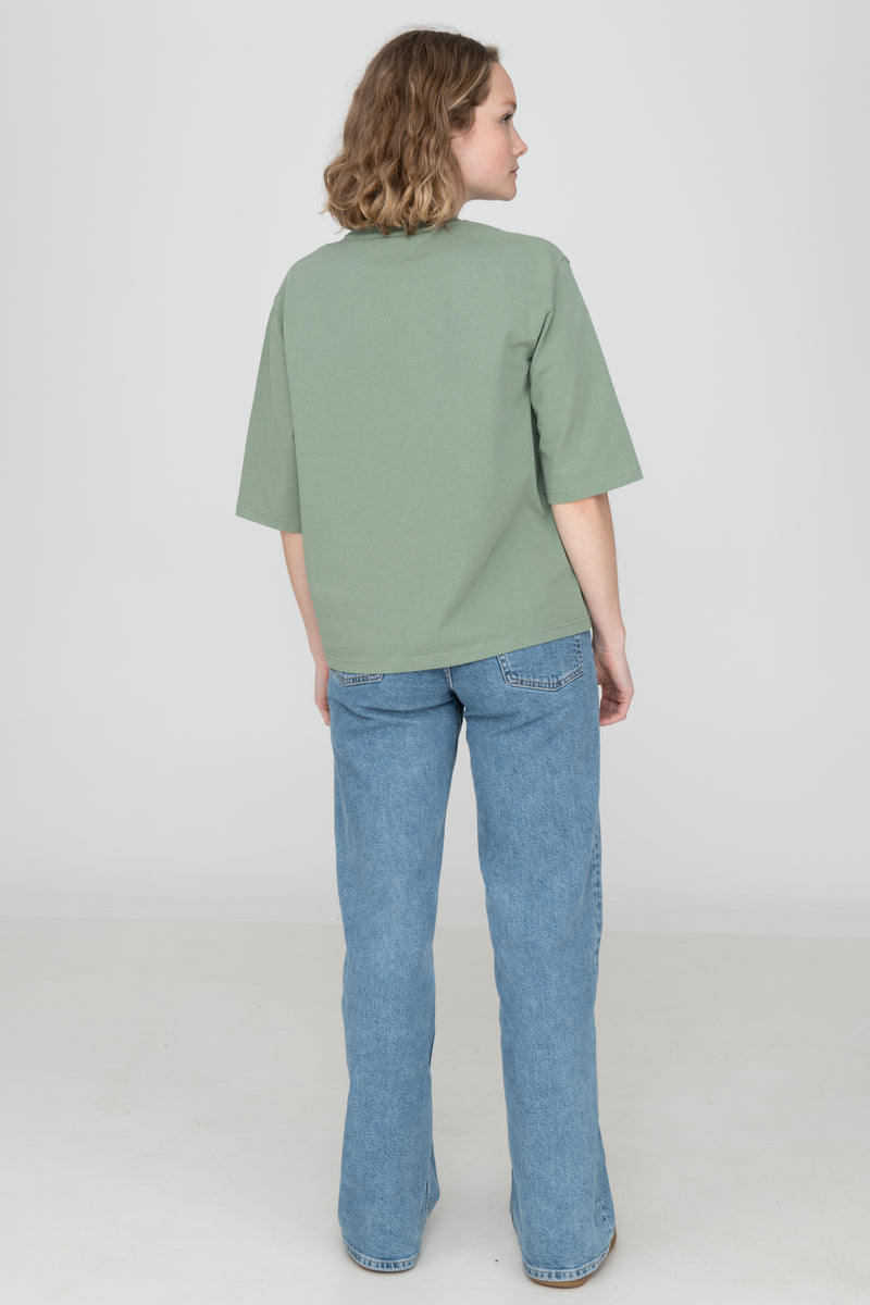 Faires Damen T-Shirt mit hohem Stoffgewicht von SALZWASSER in Grün