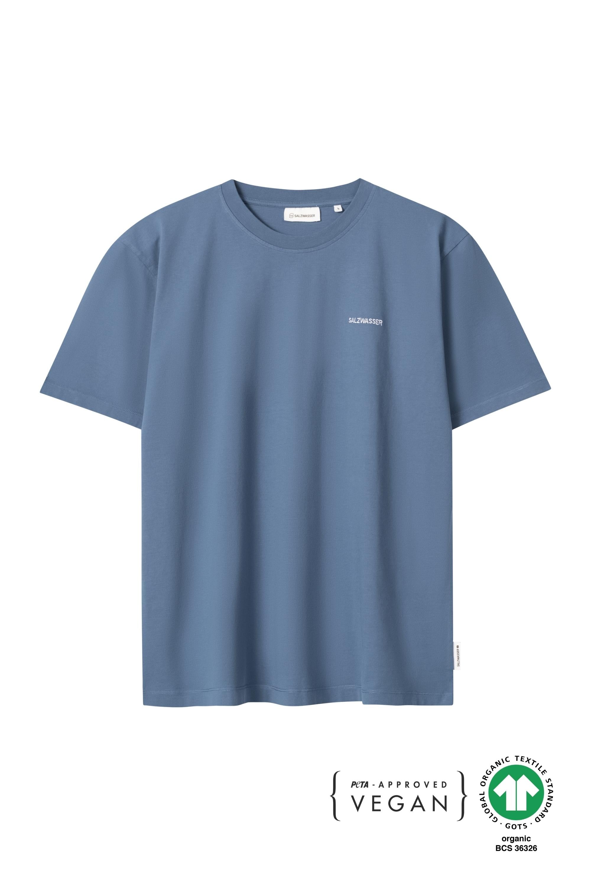 fair produziertes SALZWASSER T-Shirt in Indigo Blau als Unisex Fit vegan  _men _women