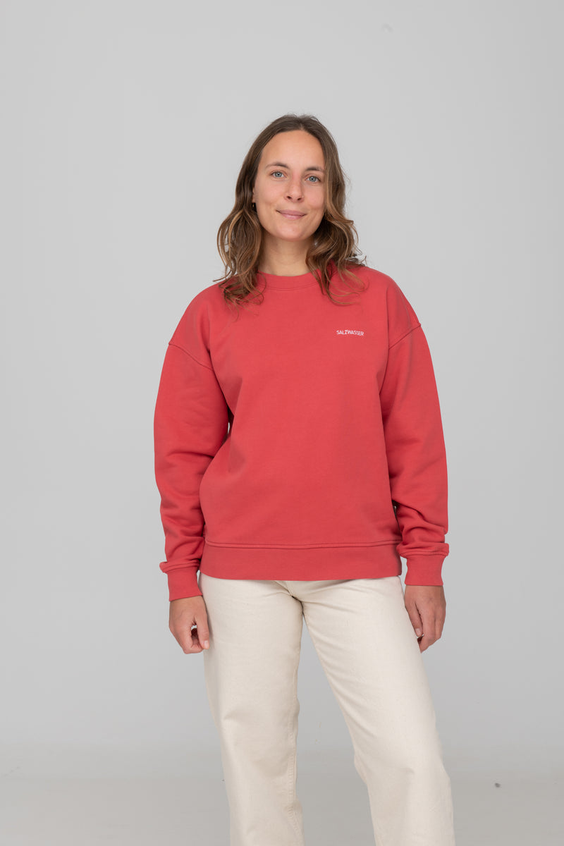 auffallender Sweater in Korallrot bei SALZWASSER zu kaufen