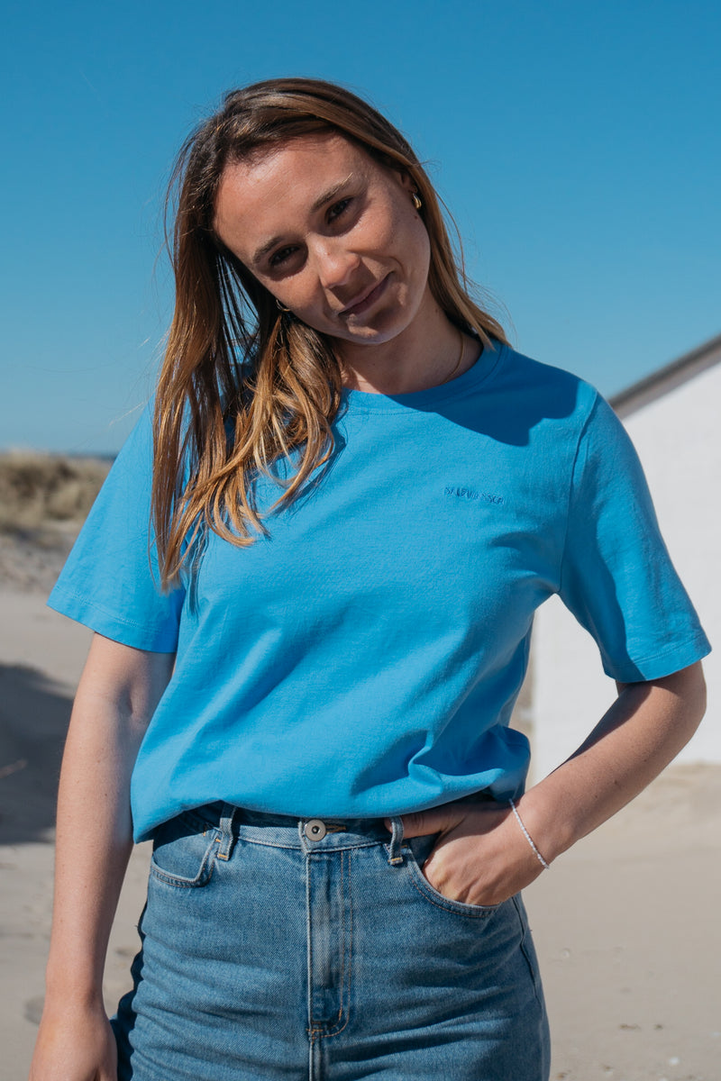fair produziertes SALZWASSER T-Shirt in Hellblau für Damen