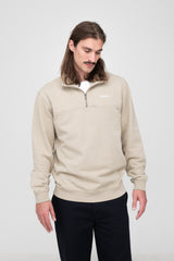 nachhaltiger Half-Zip Sweater von SALZWASSER in Sand als Regular Fit