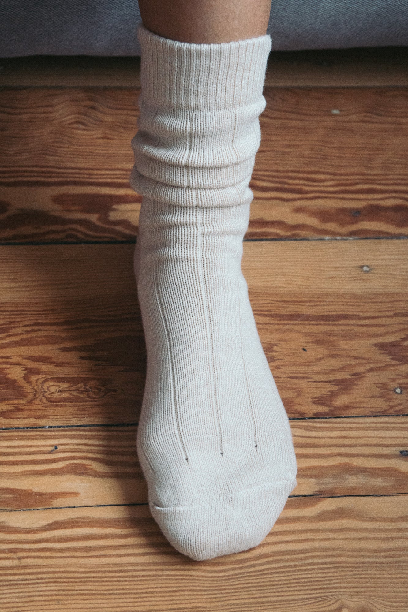 GOTS zertifizierte natürliche Socken in Sand aus Bio-Baumwolle